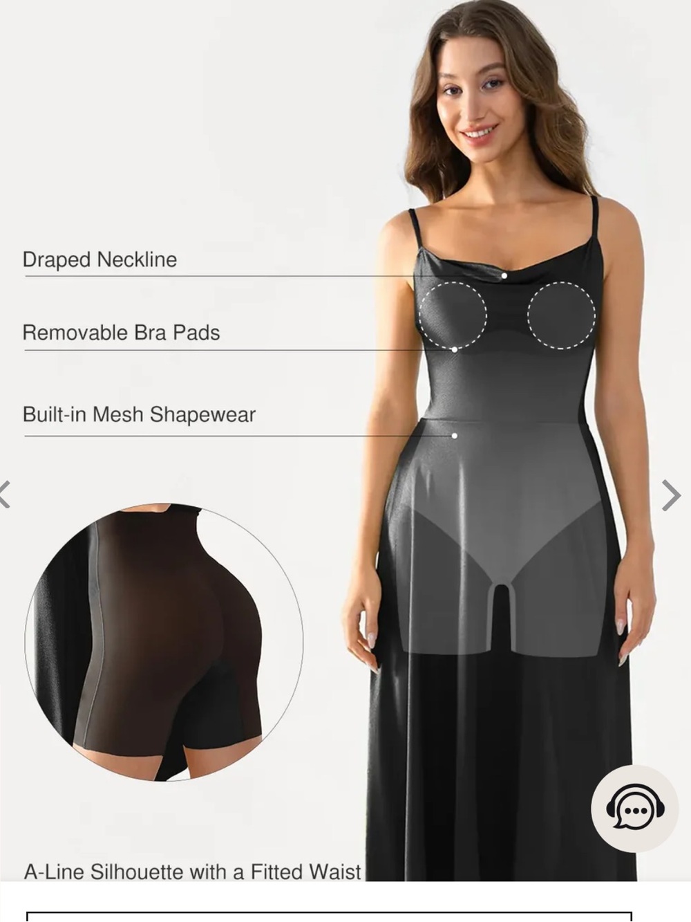 popilush Shapewear Strappy Cowl Neck Fit & Flare Midi Dress L . NWT